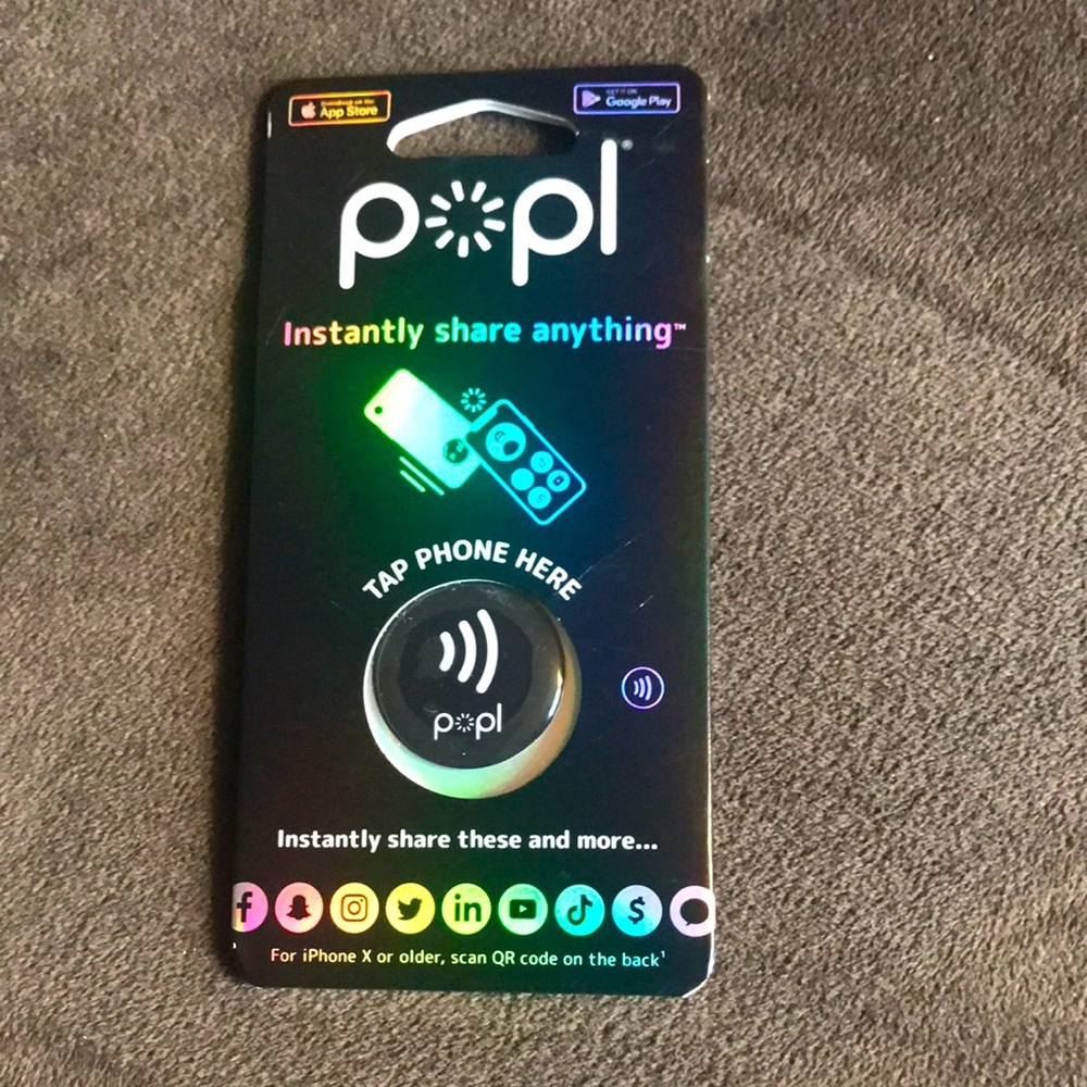 Popl Black Digital Business NFC Wireless Transfer